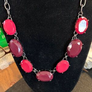 Bold Pink Faceted Statement Necklace